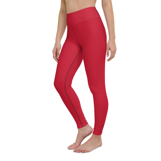 Red High-Waist Yoga Leggings