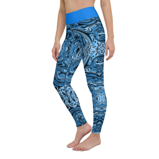 Swirl Blue Yoga Leggings
