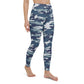 Blue Camo High Waist Yoga Leggings