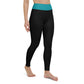 Black with Eastern Blue High-Waist Yoga Leggings