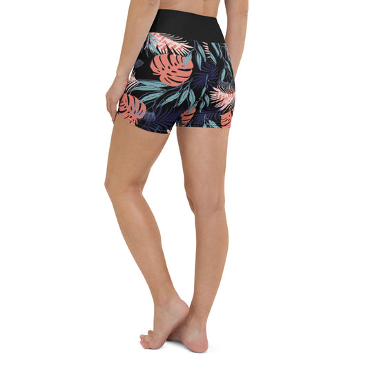 Tropics High-Waist Yoga Shorts