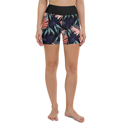 Tropics High-Waist Yoga Shorts
