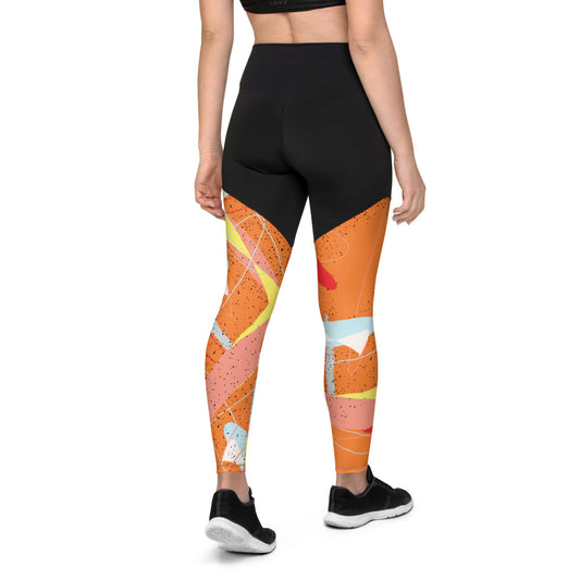 Abstract Leaf Sports Compression Leggings