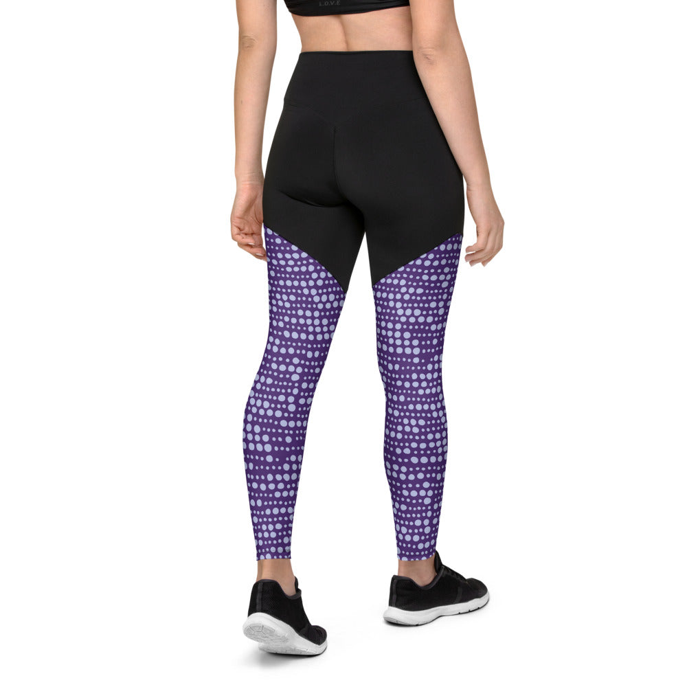 Purple Spot Sports Compression Leggings