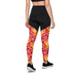 Red Ikat Sports Compression Leggings