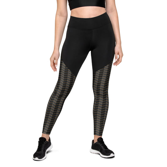 Herringbone Illusion Compression Leggings