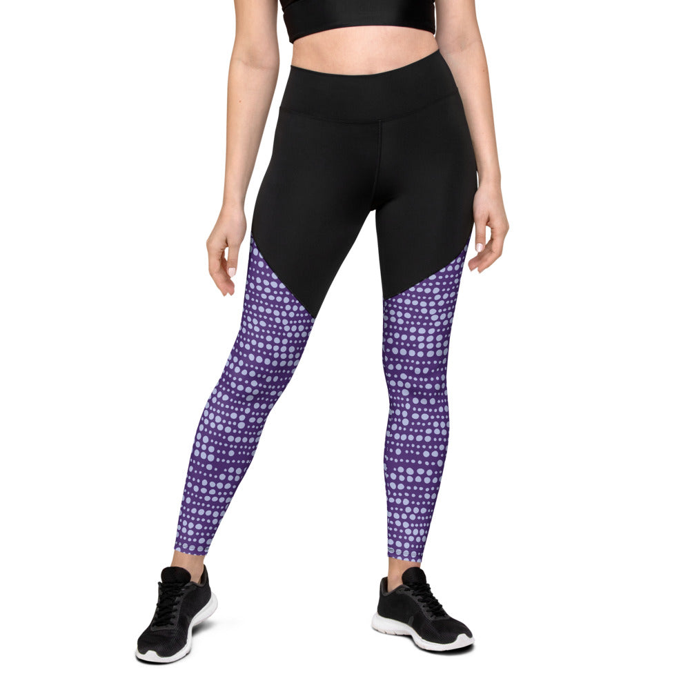 Purple Spot Sports Compression Leggings