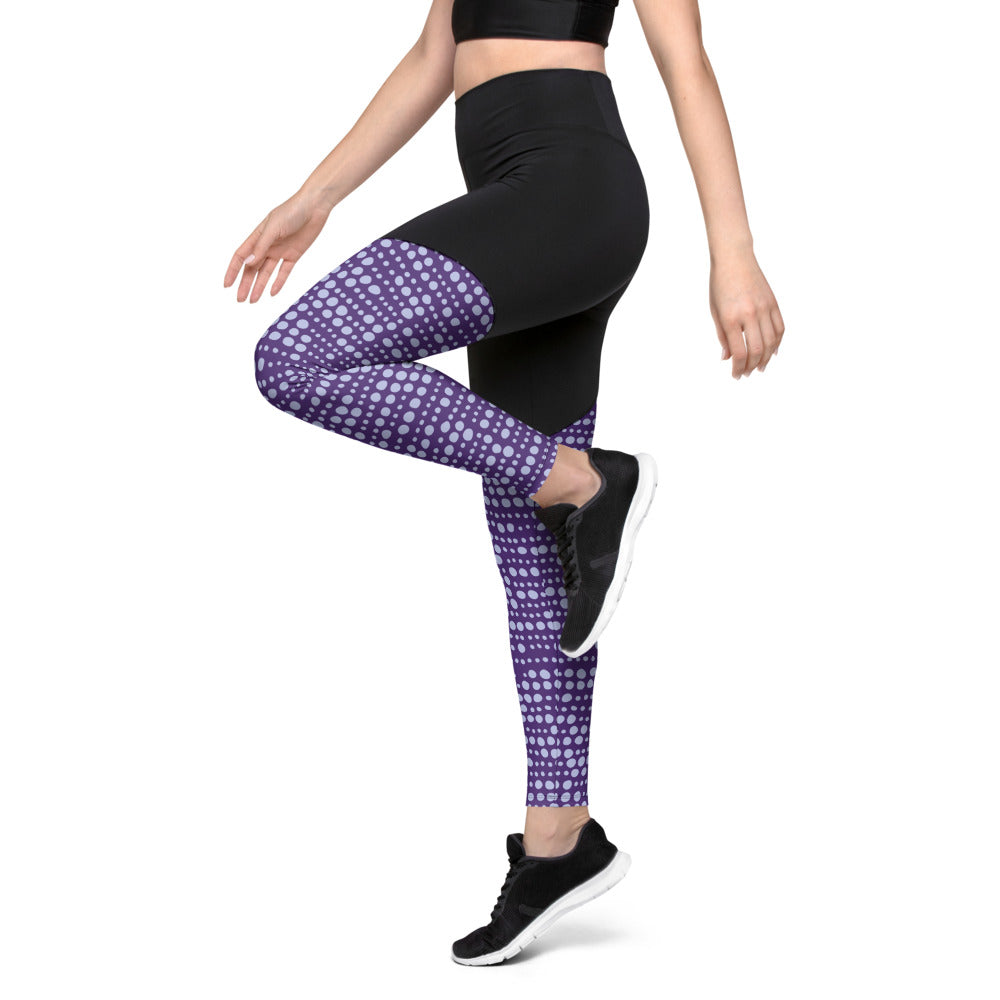 Purple Spot Sports Compression Leggings
