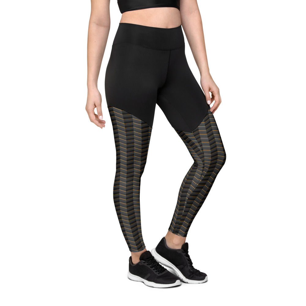 Herringbone Illusion Compression Leggings