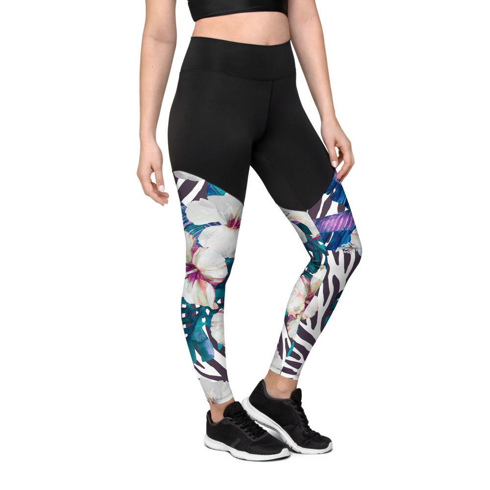 Jungle Garden Sports Compression Leggings
