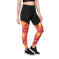 Red Ikat Sports Compression Leggings