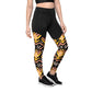 Black Ikat Sports Compression Leggings