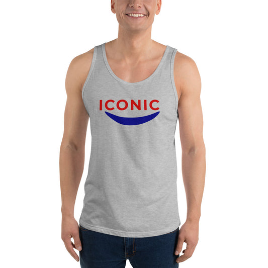 Iconic Men's Red and Blue Logo Tank Top